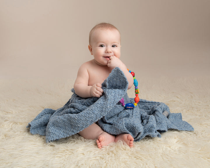 Classic Aran Knitted Baby Blanket in Pure Merino Wool