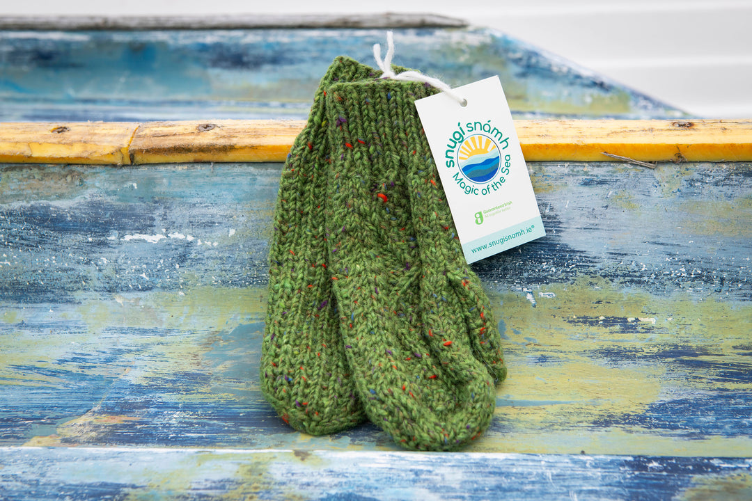 Unisex Hand-Knit Aran Mittens in Pure Donegal ‘Kilcarra Tweed’ Wool