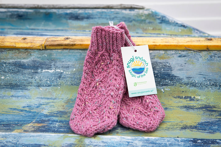 Unisex Hand-Knit Aran Mittens in Pure Donegal ‘Kilcarra Tweed’ Wool