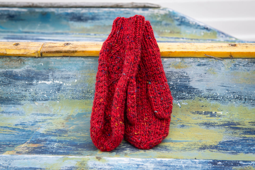Unisex Hand-Knit Aran Mittens in Pure Donegal ‘Kilcarra Tweed’ Wool