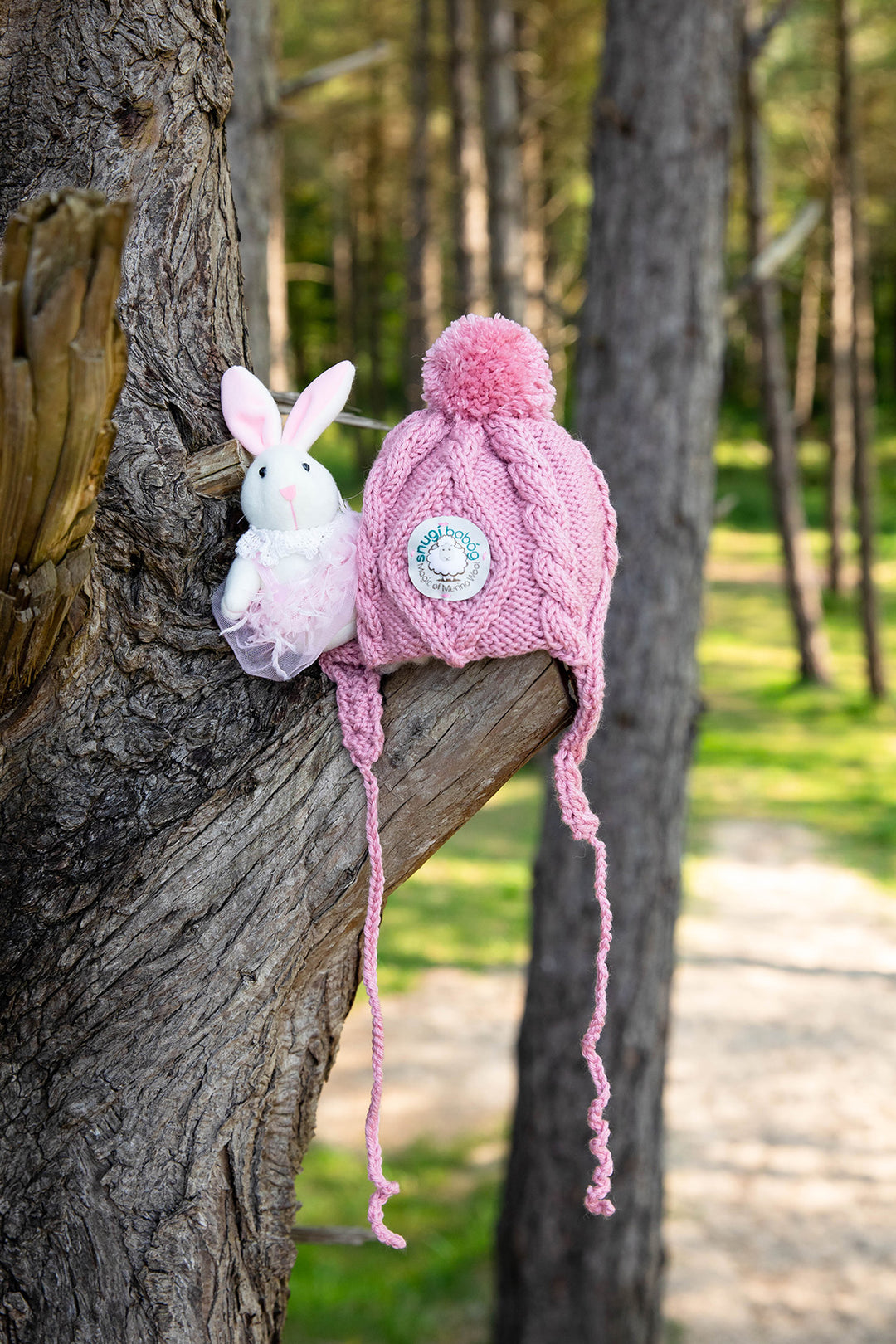 Hand-Knitted Italian Merino Wool Baby’s Bobble Hat and Mittens Set -