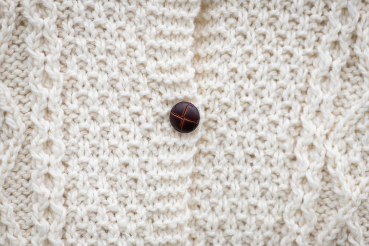 All-in-One Aran Knitted Romper in Pure Merino Wool With Hood - Hand Knitted in 100% Finest Italian Seisa Merino